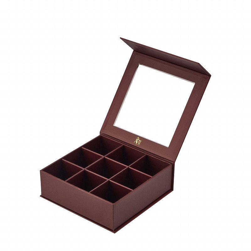 Custom Burgundy Chocolate Box with PVC window