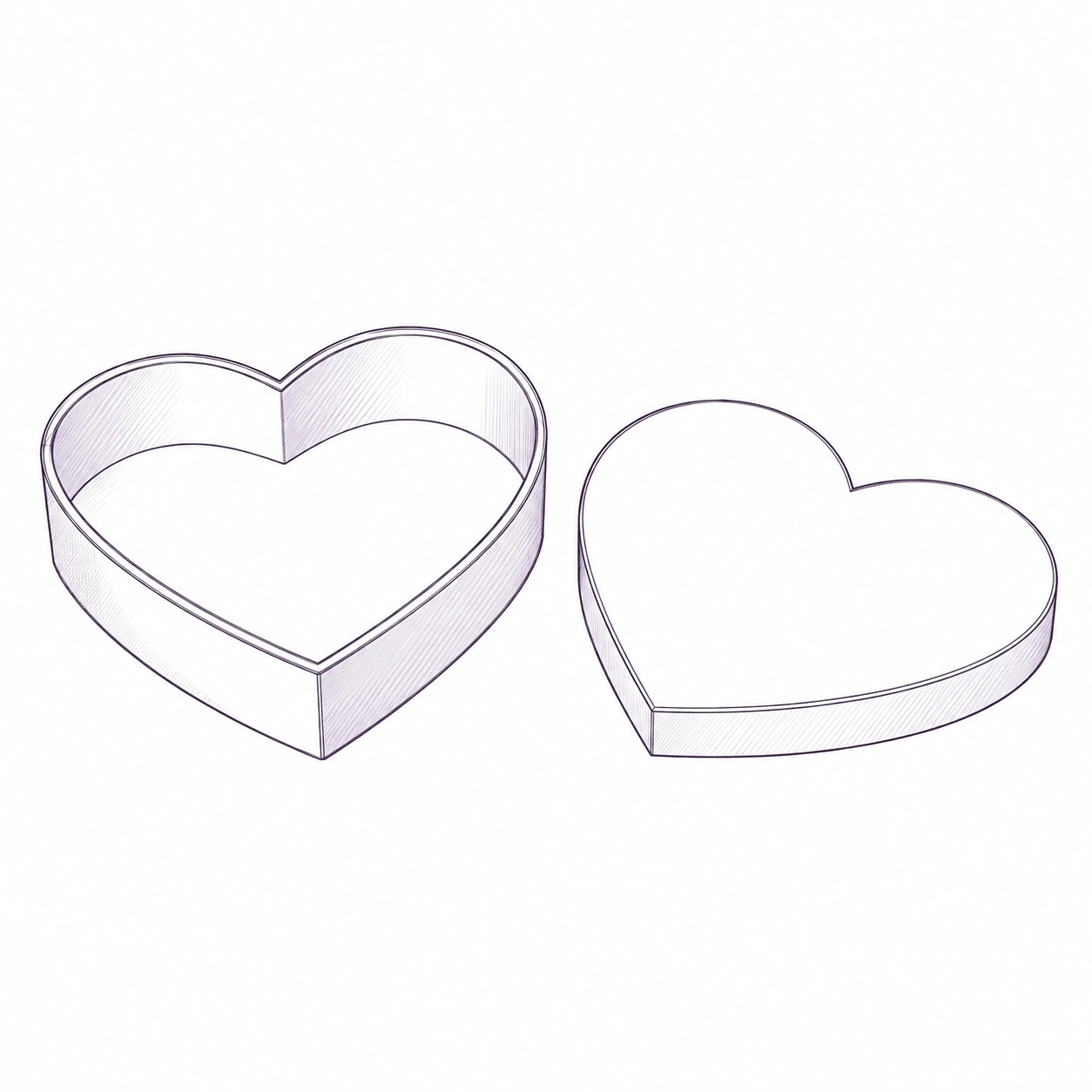 Structural sketch of heart lid base